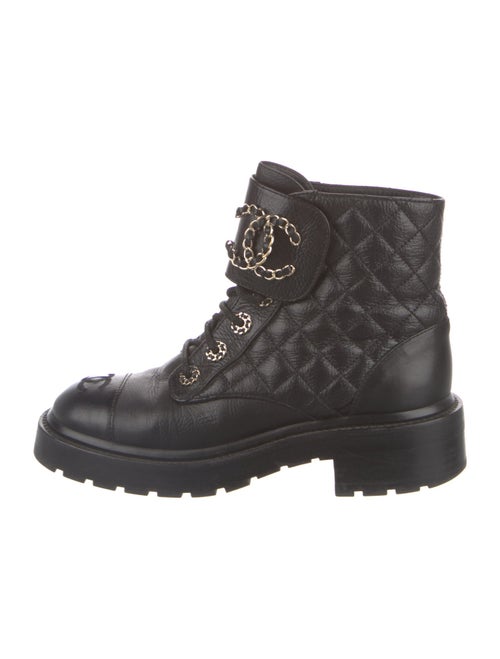 Chanel 2020 Interlocking CC Logo Combat Boots