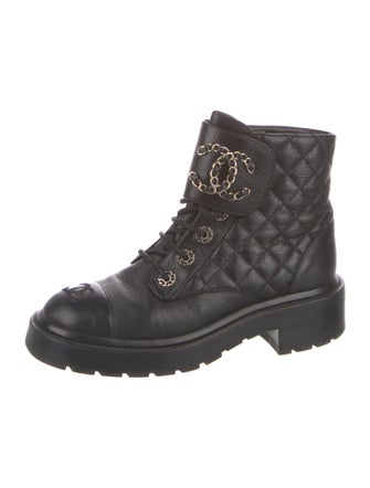 Chanel 2020 Interlocking CC Logo Combat Boots