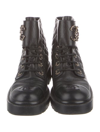 Chanel 2020 Interlocking CC Logo Combat Boots