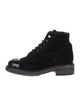 Chanel Interlocking CC Logo Velvet Combat Boots