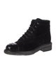 Chanel Interlocking CC Logo Velvet Combat Boots