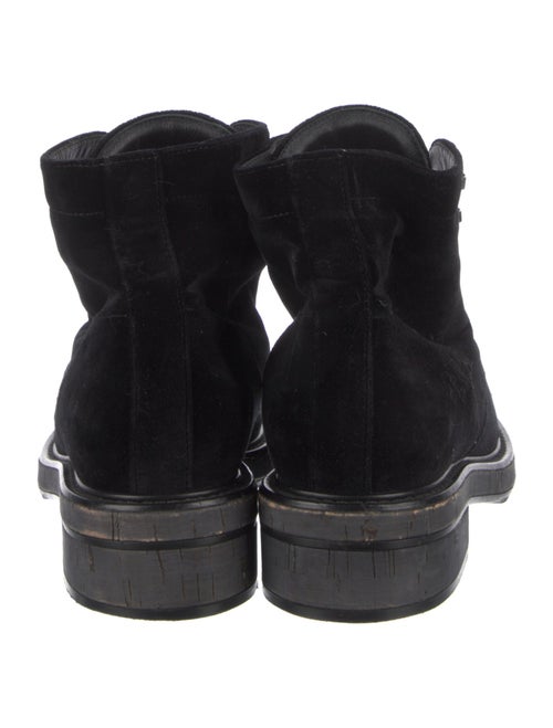 Chanel Interlocking CC Logo Velvet Combat Boots