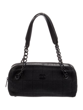 Chanel Jersey Square Quilt Bowling Bag