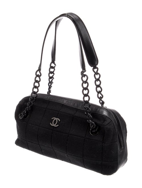 Chanel Jersey Square Quilt Bowling Bag
