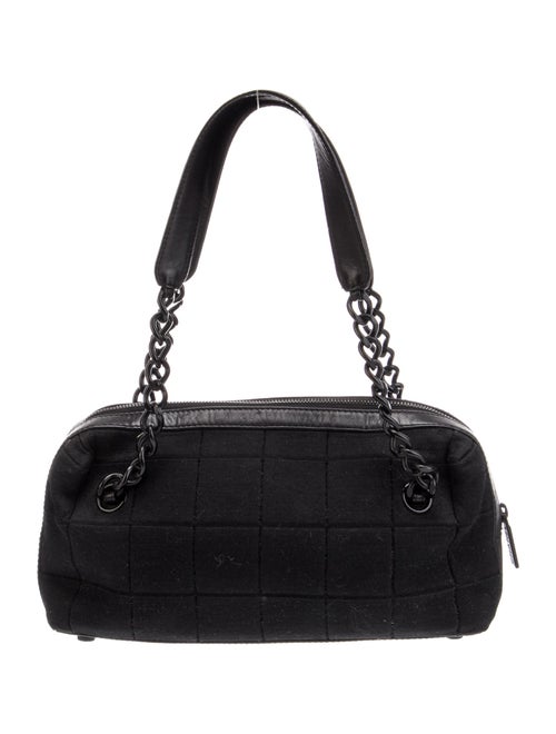 Chanel Jersey Square Quilt Bowling Bag