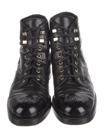 Chanel 2021 Interlocking CC Logo Combat Boots