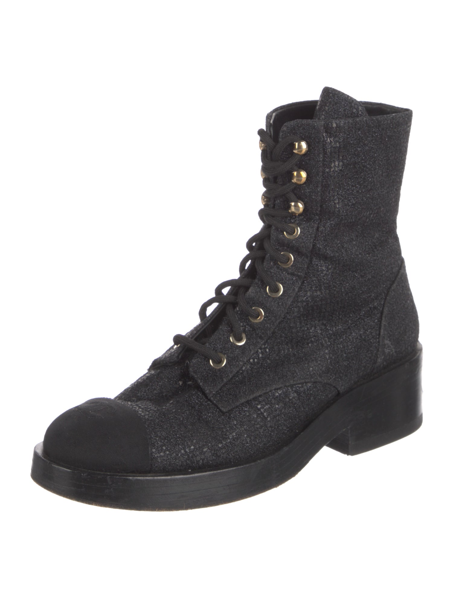 Chanel Interlocking CC Logo Combat Boots