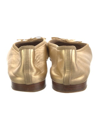 Chanel Interlocking CC Logo Leather Ballet Flats