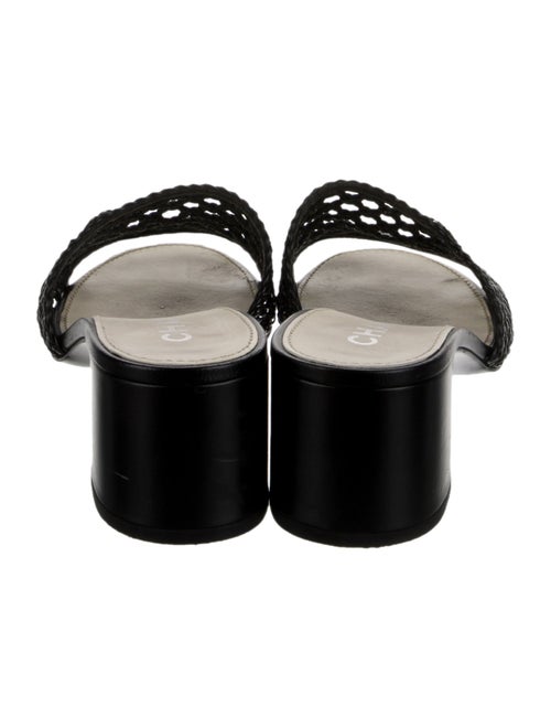 Chanel Interlocking CC Logo Leather Slides