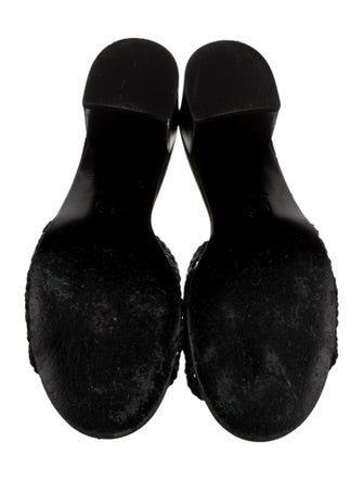 Chanel Interlocking CC Logo Leather Slides