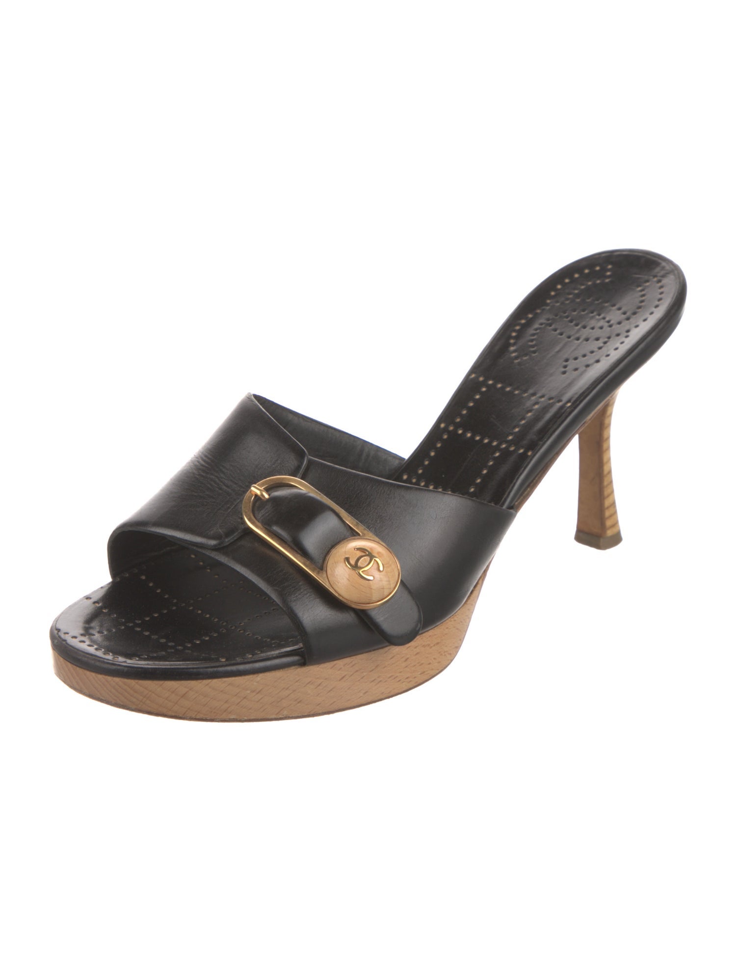 Chanel Vintage Interlocking CC Logo Slides