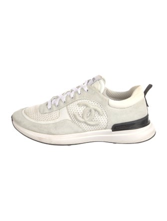 Chanel Interlocking CC Logo Suede Sneakers