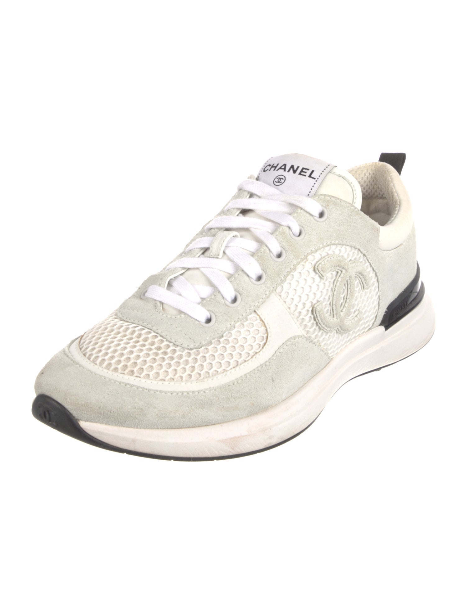Chanel Interlocking CC Logo Suede Sneakers