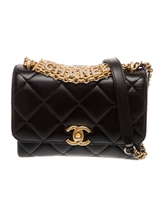 Chanel CC Crystal Logo Chain Flap Bag