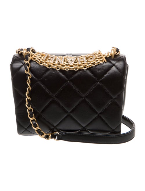 Chanel CC Crystal Logo Chain Flap Bag