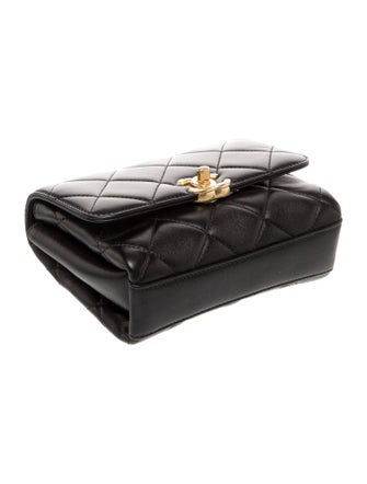 Chanel CC Crystal Logo Chain Flap Bag