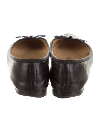 Chanel Interlocking CC Logo Leather Ballet Flats