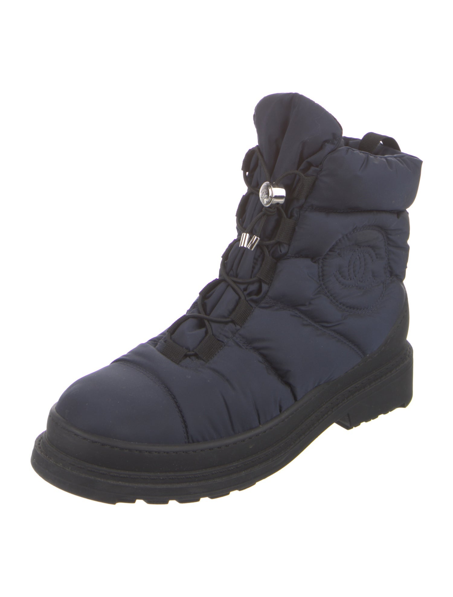 Chanel 2018 Interlocking CC Logo Combat Boots