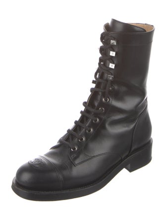 Chanel 2019 Interlocking CC Logo Combat Boots