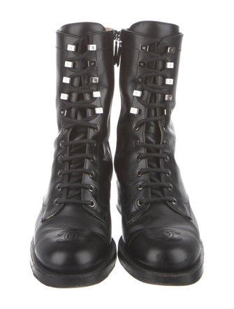 Chanel 2019 Interlocking CC Logo Combat Boots