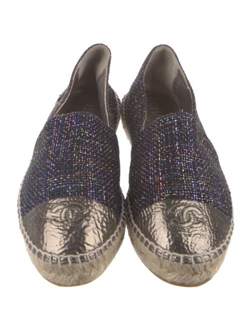 Chanel Interlocking CC Logo Tweed Espadrilles