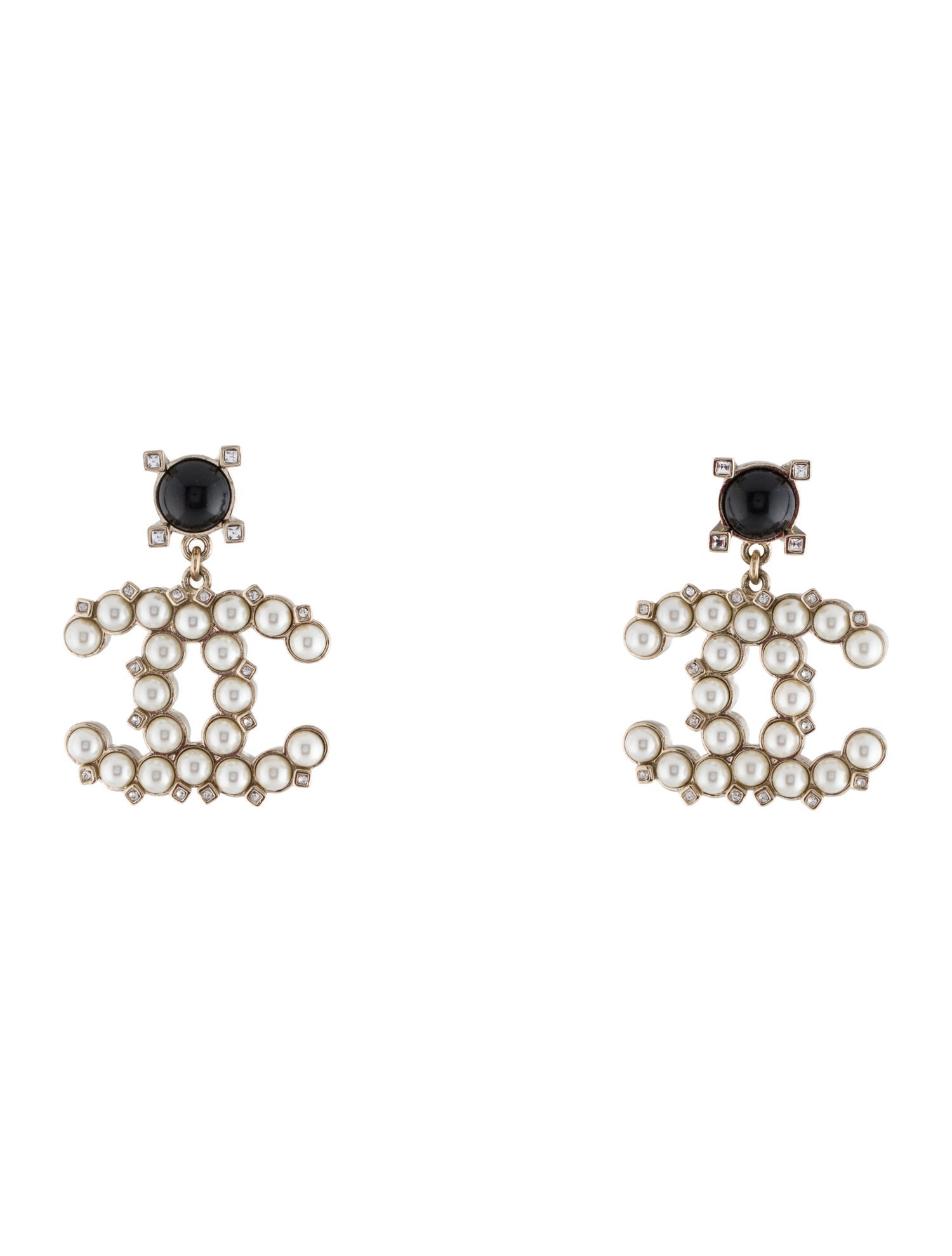 Chanel Strass, Resin & Faux Pearl CC Earrings