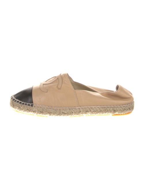 Chanel Interlocking CC Logo Leather Espadrilles