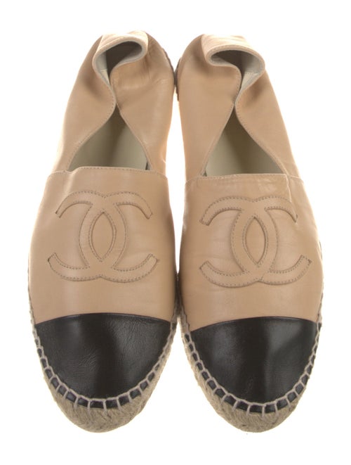 Chanel Interlocking CC Logo Leather Espadrilles