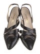 Chanel Interlocking CC Logo Leather Slingback Pumps
