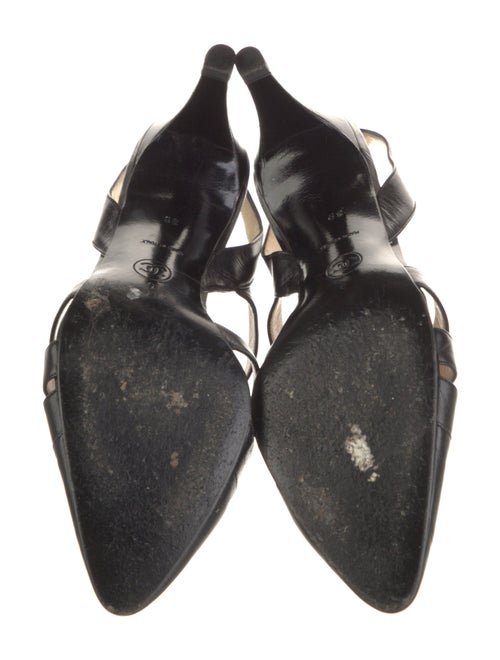 Chanel Interlocking CC Logo Leather Slingback Pumps