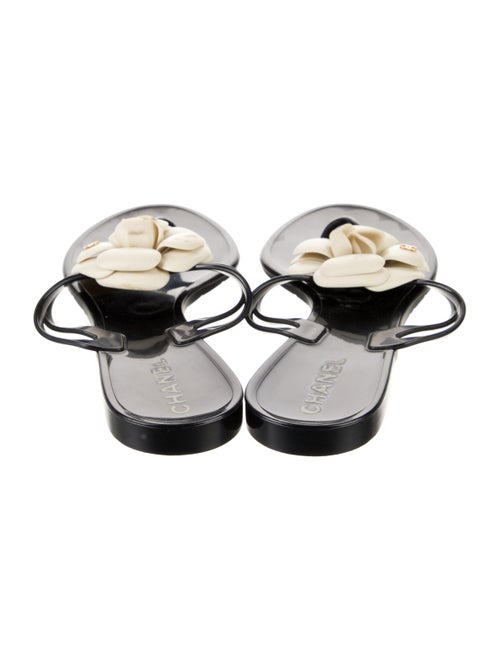 Chanel Interlocking CC Logo Rubber Slides