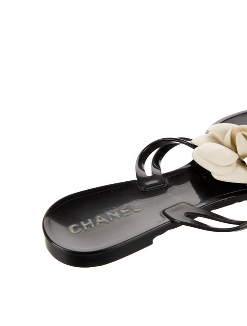 Chanel Interlocking CC Logo Rubber Slides