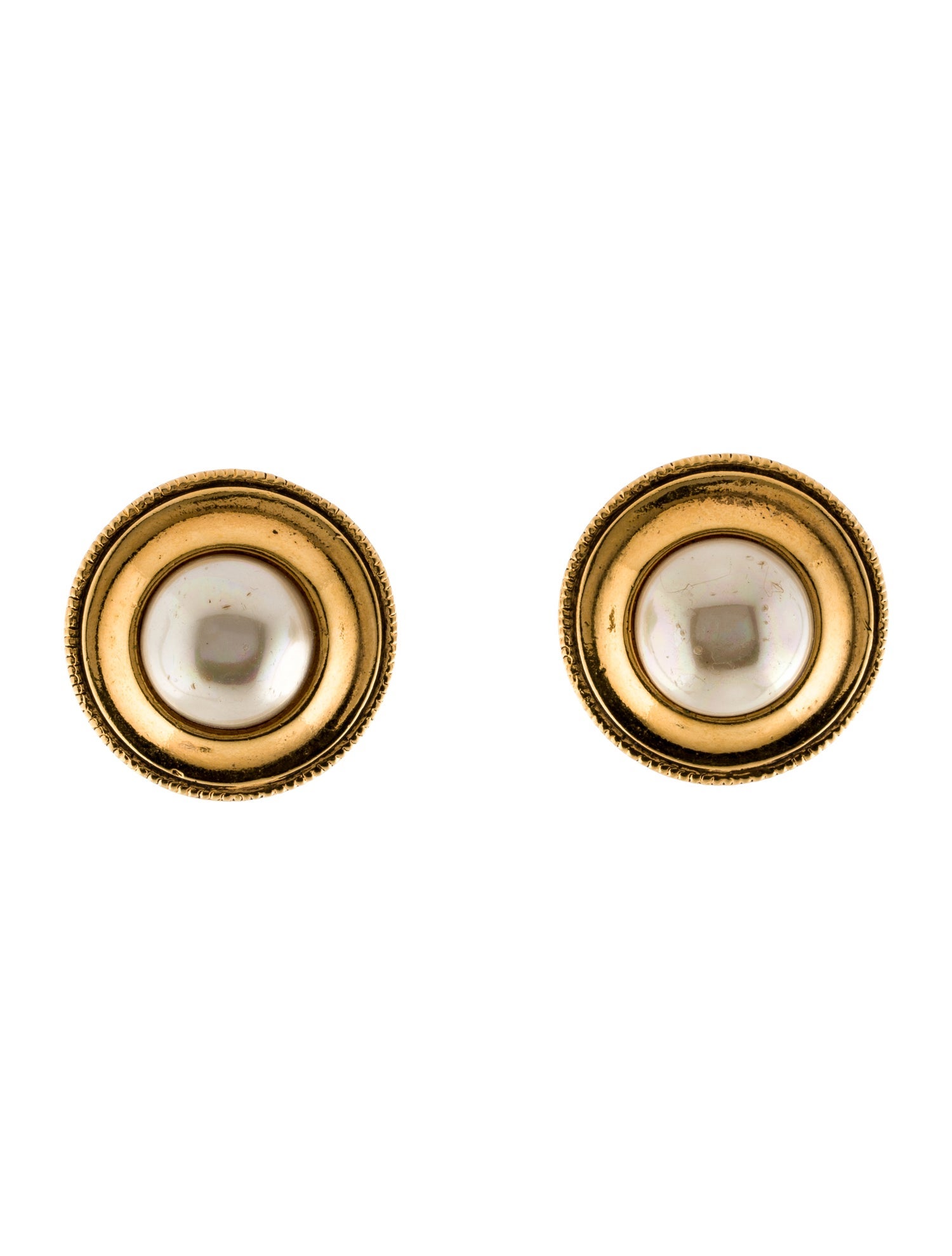 Chanel Vintage Faux Pearl Clip-On Earrings