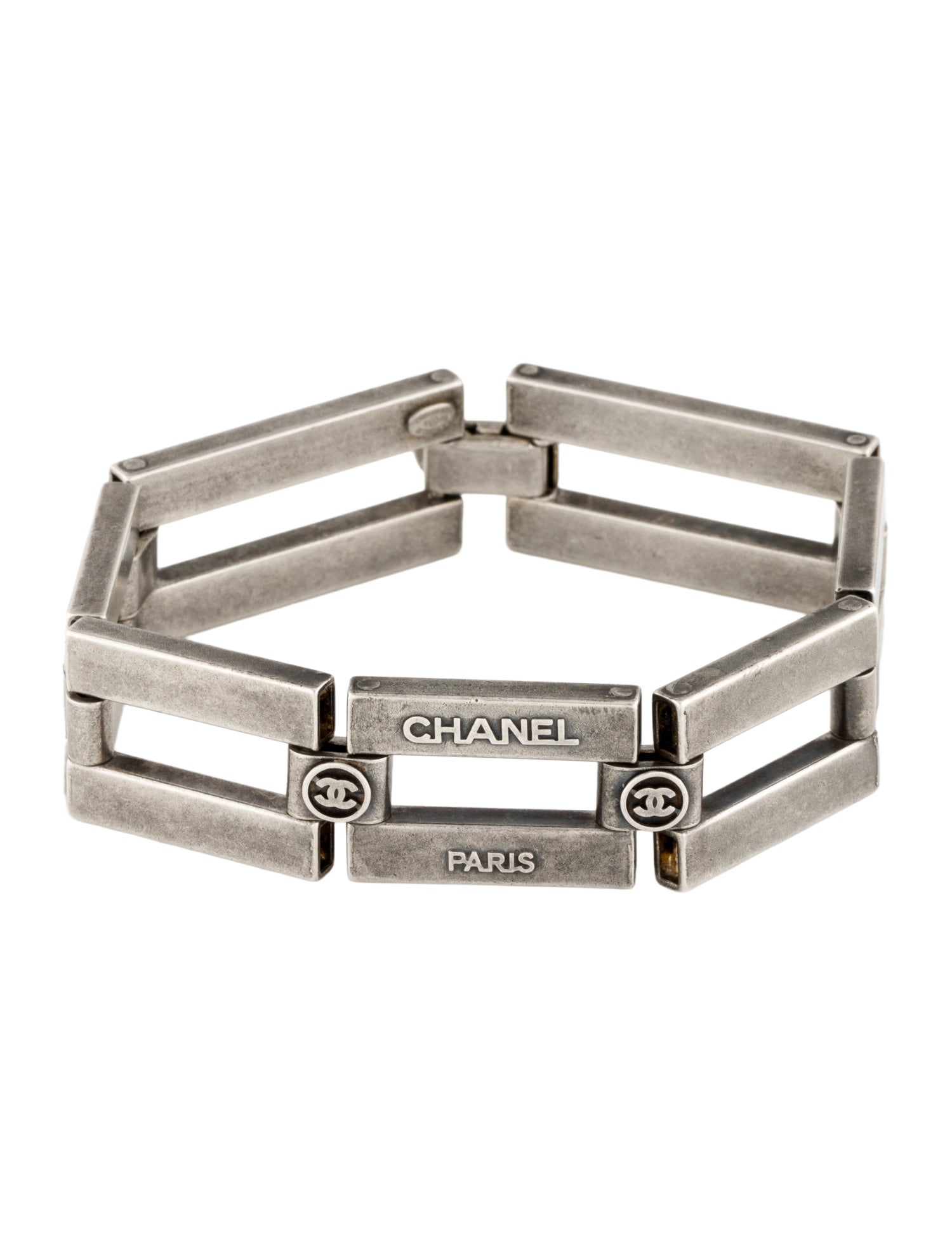 Chanel Vintage CC Paris Square Link Bracelet