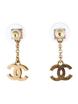 Chanel 2024 Enamel CC Drop Earrings