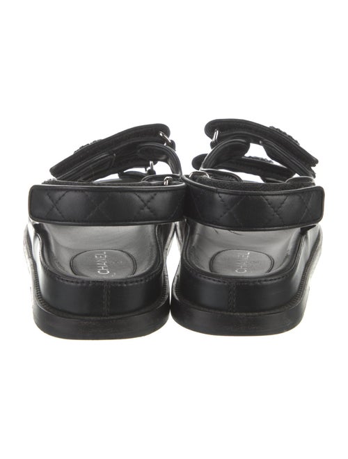 Chanel Interlocking CC Logo Leather Slingback Sandals