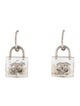 Chanel Faux Pearl & Resin CC Padlock Drop Earrings