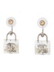 Chanel Faux Pearl & Resin CC Padlock Drop Earrings