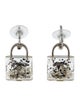 Chanel Faux Pearl & Resin CC Padlock Drop Earrings
