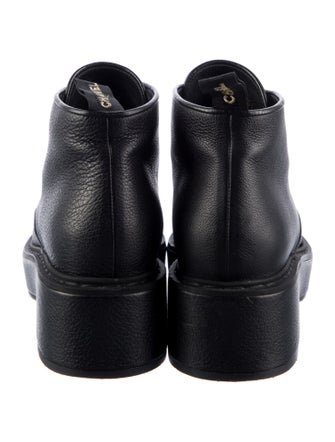 Chanel Interlocking CC Logo Leather Combat Boots