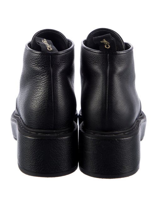 Chanel Interlocking CC Logo Leather Combat Boots