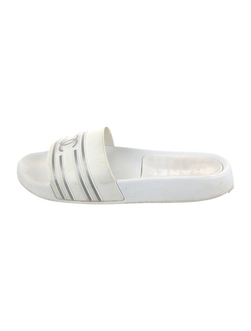 Chanel Interlocking CC Logo Rubber Slides