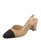 Chanel Interlocking CC Logo Goat Leather Slingback Pumps