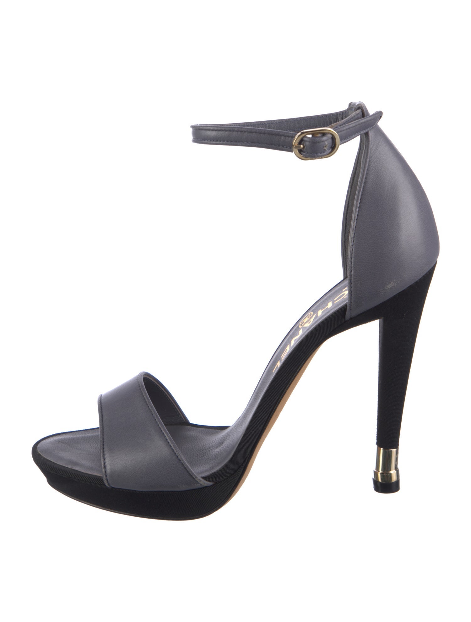 Chanel Interlocking CC Logo Leather Sandals