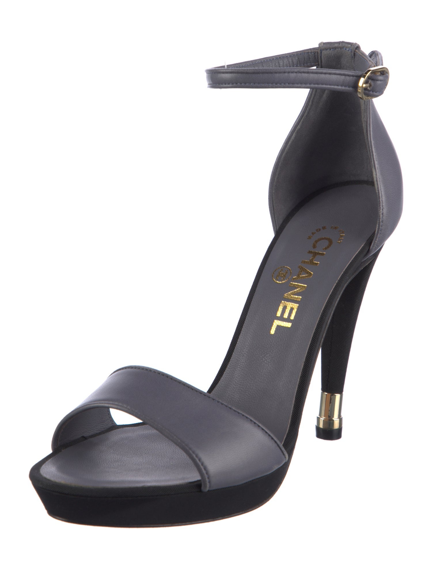 Chanel Interlocking CC Logo Leather Sandals