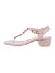 Chanel T-Strap Interlocking CC Logo T-Strap Sandals