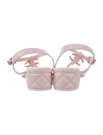 Chanel T-Strap Interlocking CC Logo T-Strap Sandals