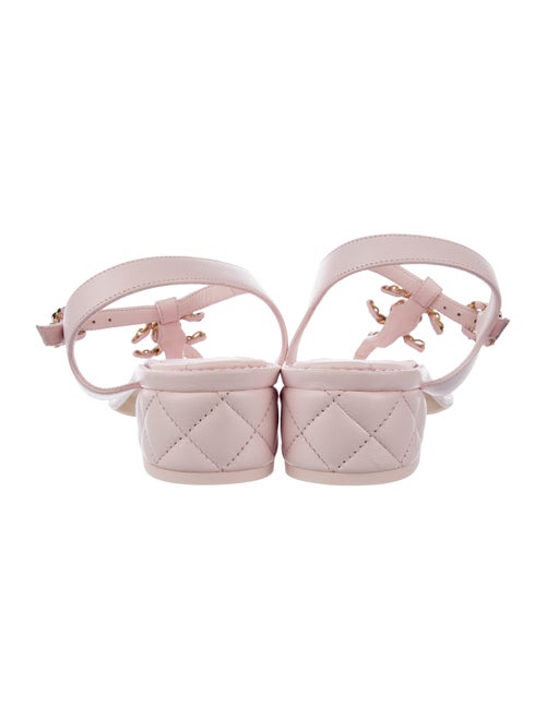 Chanel T-Strap Interlocking CC Logo T-Strap Sandals
