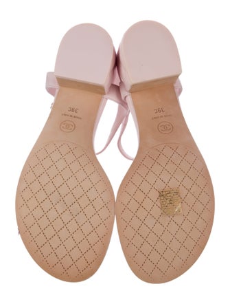 Chanel T-Strap Interlocking CC Logo T-Strap Sandals