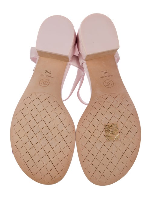 Chanel T-Strap Interlocking CC Logo T-Strap Sandals